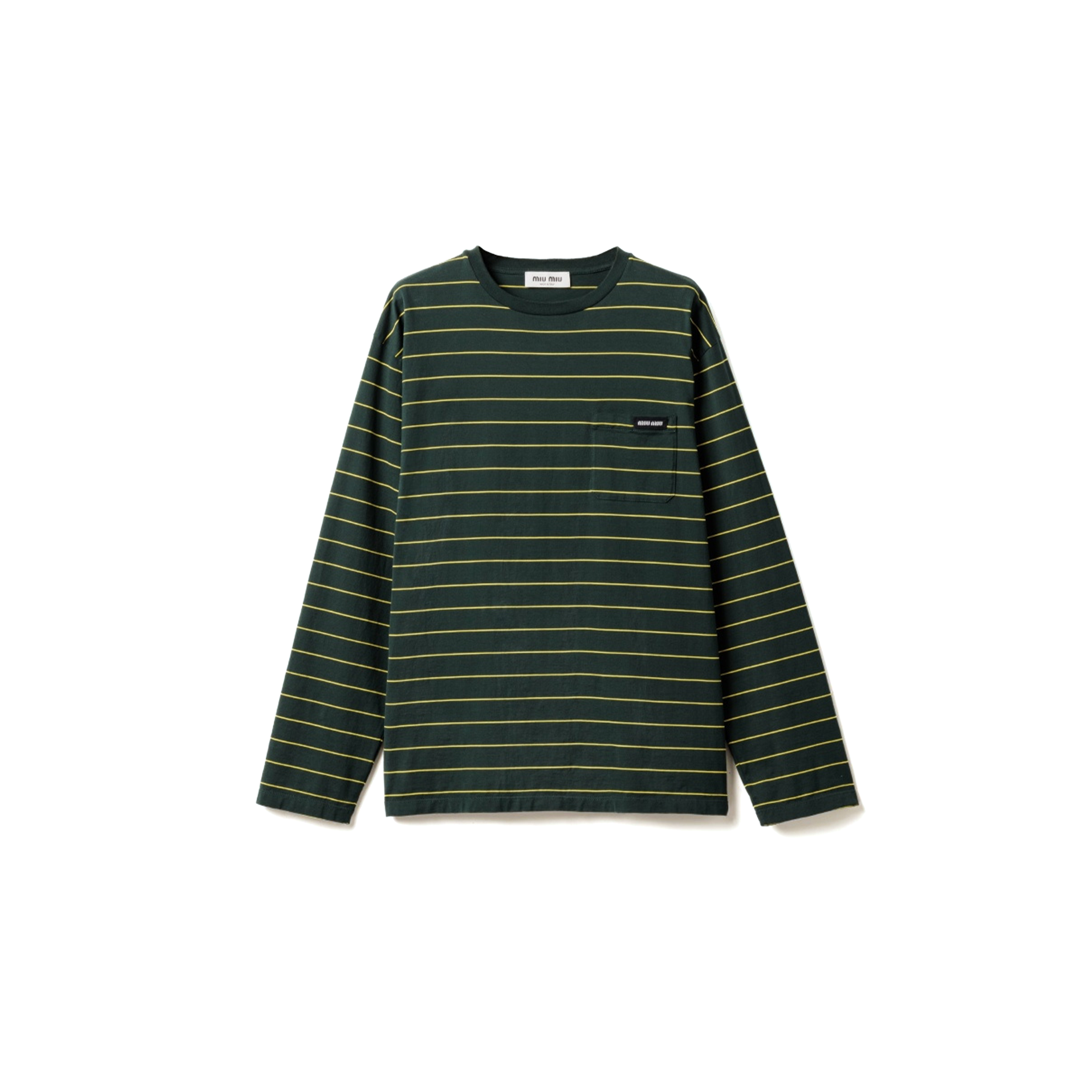 MIU MIU LONG-SLEEVED COTTON JERSEY T-SHIRT MJL014